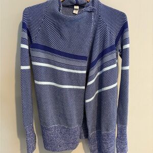 Ivivva Blue and White Patterned girls Cardigan